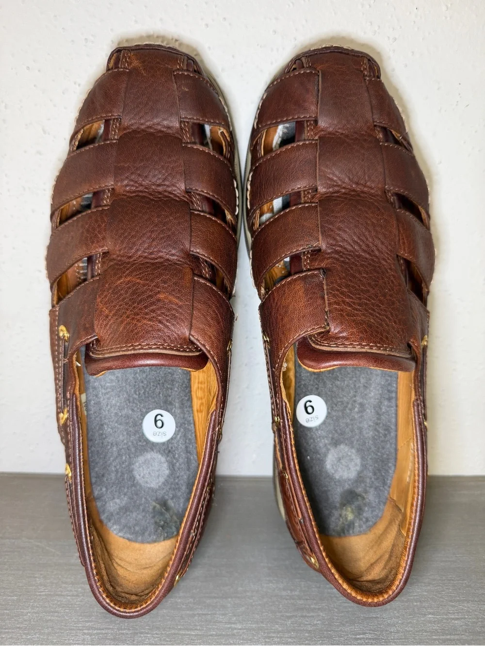 Sperry Top Sider Gold Cup Fisherman Sandals Men’s Size 9M Brown Leather